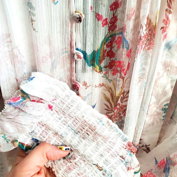 Allsaints Lara Melisma Chiffon Top in White - Picture 6 of 9